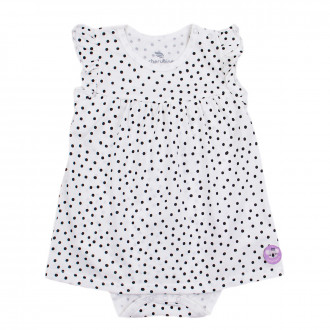 Бебешко боди-рокля в бяло