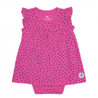 Бебешко боди-рокля в цвят руж