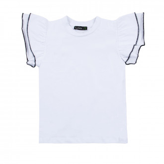 Трикотажна блузка с къдрички