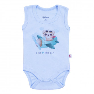 Боди-потник от памучен рипс "Малкият летец"