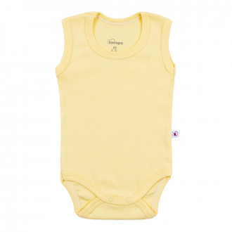 Боди-потник от памучен рипс в жълто