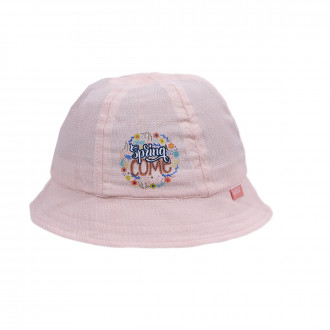 Детска лятна шапка за момичета в цвят пудра