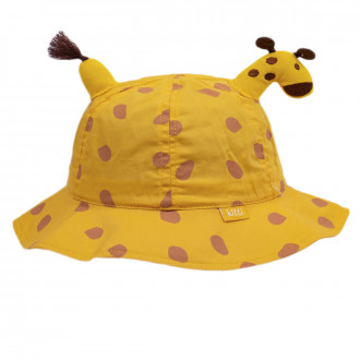 Детска лятна шапка с апликация в жълто