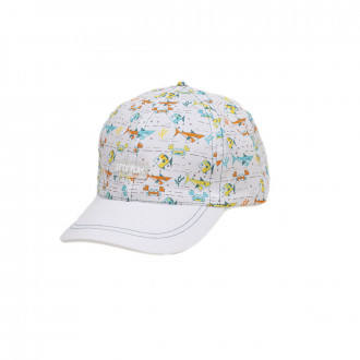Детска лятна шапка за момчета "Lets play" в бяло