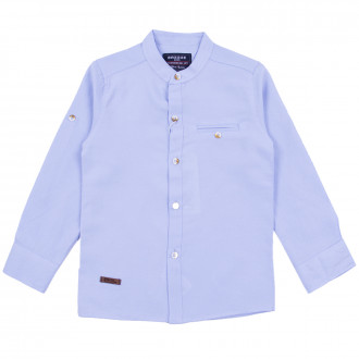 Детска риза с яка-столче в синьо