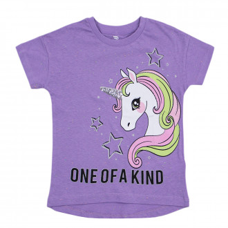 Детска тениска с пайети в лилаво