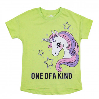 Детска тениска с пайети в зелено