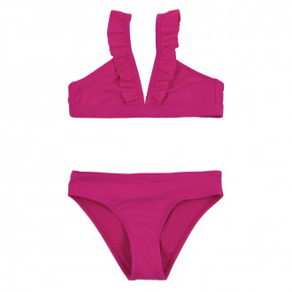 Детски бански от 2 части в цвят циклама