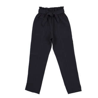 Детски панталон с висока талия в черно