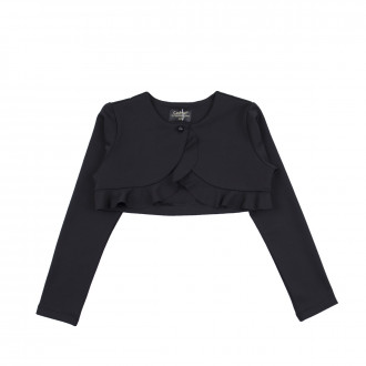 Детско болеро с къдрички в черно