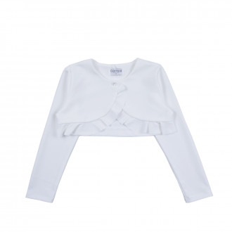 Детско болеро с къдрички в бяло