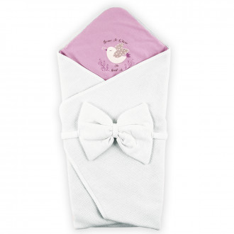 Зимно портбебе в бяло и лилаво 74 х 89