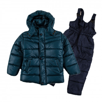 Детско зимно яке и гащеризон в тъмносиньо и лазур