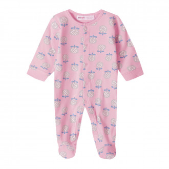 Бебешки памучен гащеризон в розов цвят