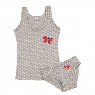 Комплект бельо в тъмносив меланж (0 - 10 год.)