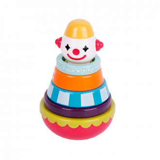 Невеляшка клоун с рингове в жълто 16 х 20 см.