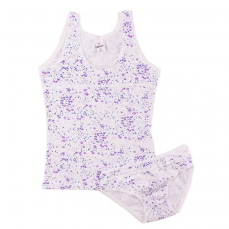 Комплект бельо за момичета "Цветенца" в бяло (0 - 10 год.)