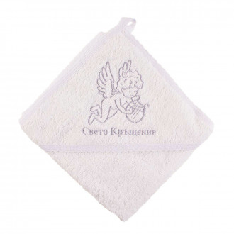 Бебешка хавлийка за кръщене "Ангелче" 90/90 см
