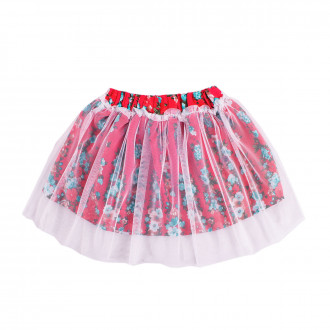 Пола с флорални мотиви и тюл (6 мес. - 3 год.)