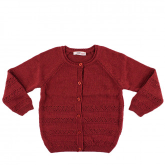 Плетена жилетка в цвят вишна (6 мес. - 3 год.)