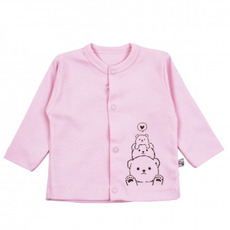 Бебешка памучна жилетка "Sweet bear" в розово