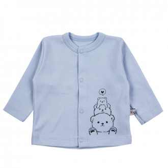 Бебешка памучна жилетка "Sweet bear" в синьо