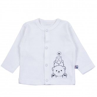 Бебешка памучна жилетка "Sweet bear" в екрю