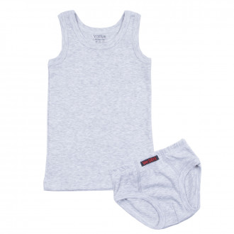 Комплект бельо за момчета в сив меланж