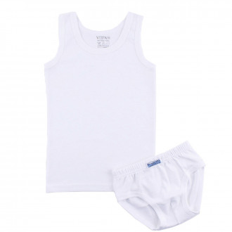 Комплект бельо за момчета със слип в бяло