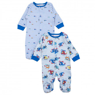 Комплект от 2 бр. гащеризони за момчета в синьо