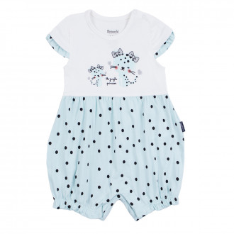 Летен гащеризон с точки в бяло и синьо