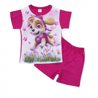 Лятна пижама с анимационен герой в цвят циклама