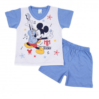 Лятна пижама с анимационен герой в пастелно синьо