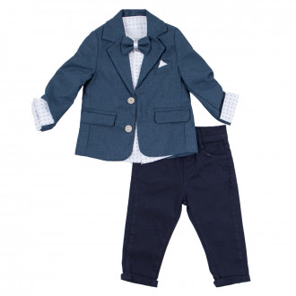 Официален комплект от 4 части в цвят деним