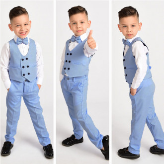 Официален комплект от 4 части в синьо и бяло