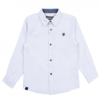 Памучна риза за момчета в бяло