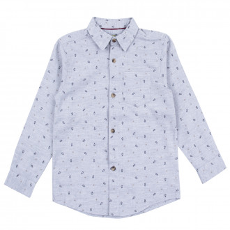 Памучна риза за момчета в сиво