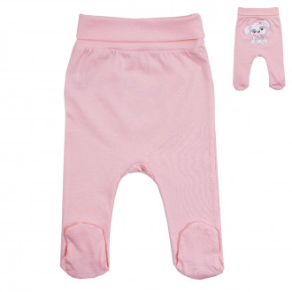 Памучни ританки с картинка отзад в цвят пудра