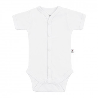 Памучно боди от рипс в цвят екрю