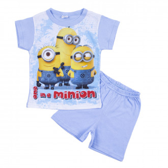 Лятна пижама с анимационен герой в синьо 