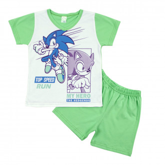 Лятна пижама "Таралеж" в зелено и бяло