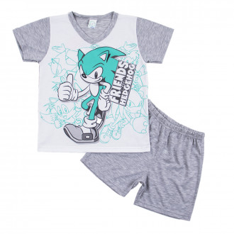 Лятна пижама "Таралеж" в сиво и бяло