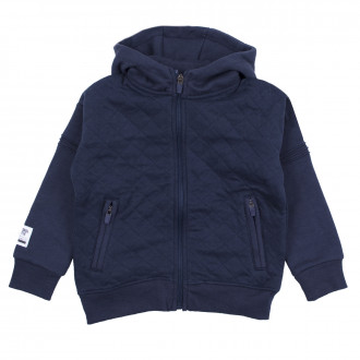 Капитониран памучен суичер за момчета в тъмносиньо