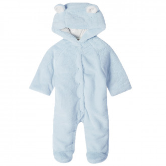 Плюшен ватиран ескимос с ушички в светлосиньо