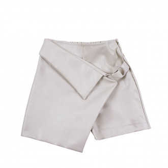 Пола-панталон от екокожа в бежово