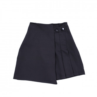 Пола-панталон с плисета в черно