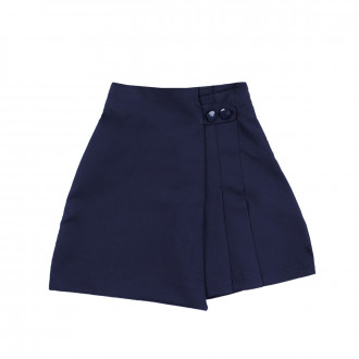 Пола-панталон с плисета в тъмносиньо