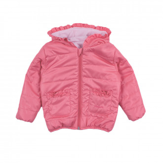 Преходно яке с къдрички в цвят диня