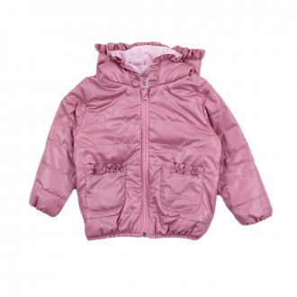 Преходно яке с къдрички в розово