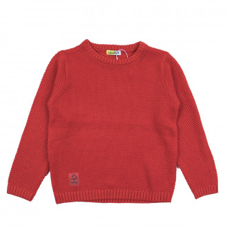 Детски пуловер в тъмнооранжево